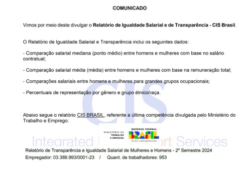 Relatório de Igualdade Salarial e de Transparência – CIS Brasil